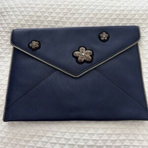Rebecca Minkoff Navy Leather Clutch